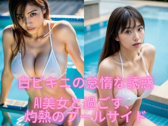 白ビキニの怠惰な誘惑 AI美女と過ごす、灼熱のプールサイド