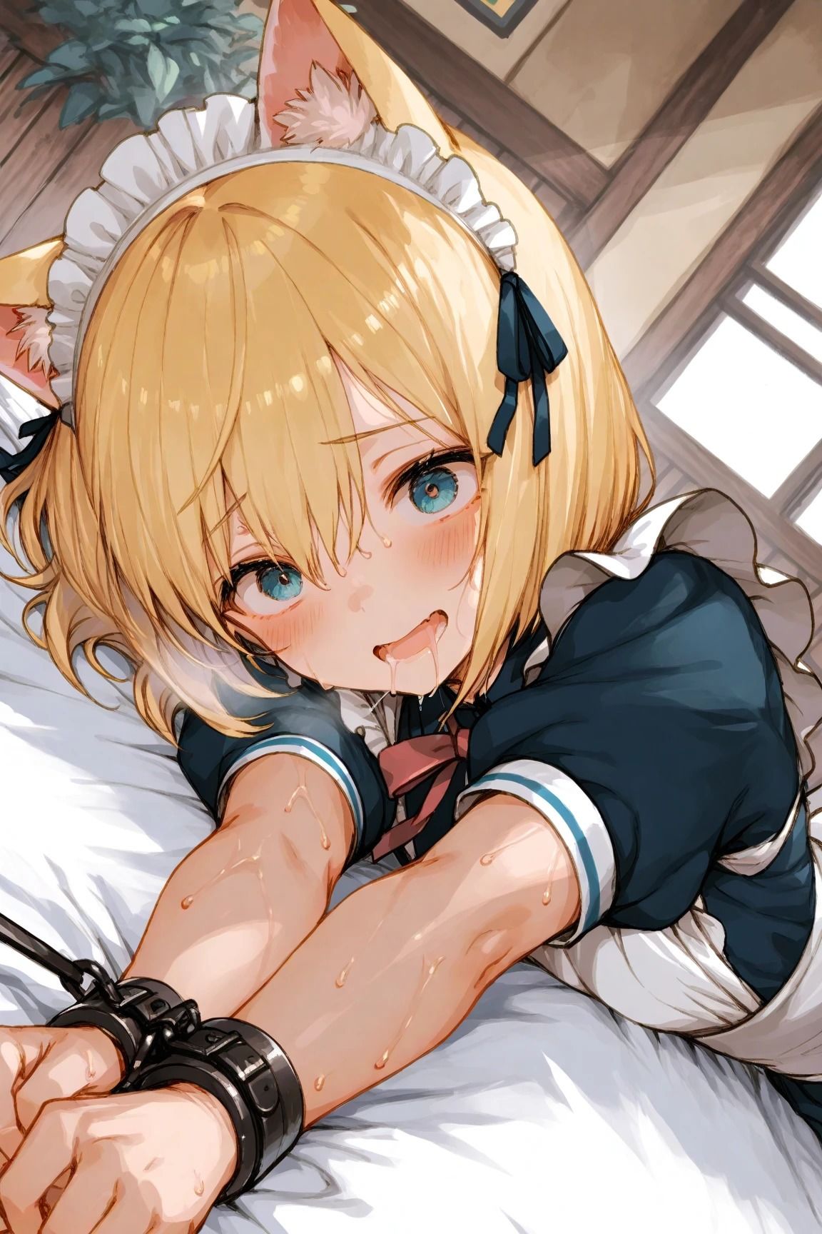 ボブショートの美少女猫耳メイドを後ろから・・・ 画像3