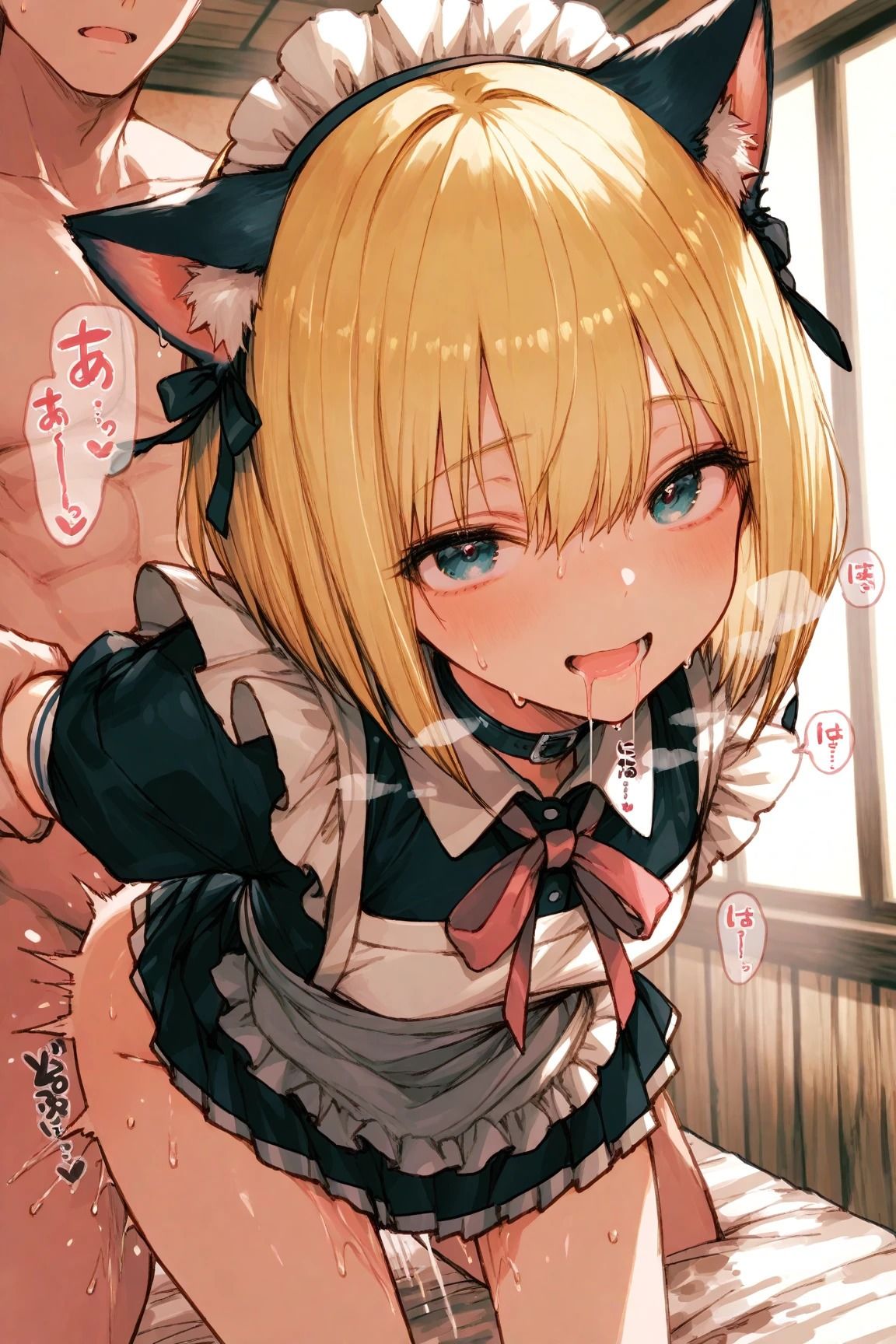 ボブショートの美少女猫耳メイドを後ろから・・・ 画像4