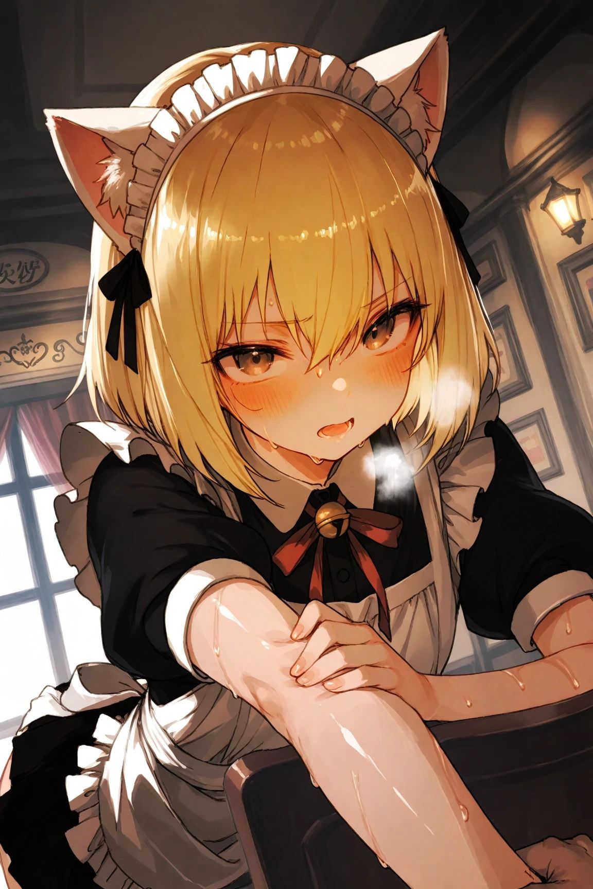 ボブショートの美少女猫耳メイドを後ろから・・・ 画像5