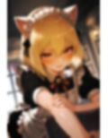 ボブショートの美少女猫耳メイドを後ろから・・・