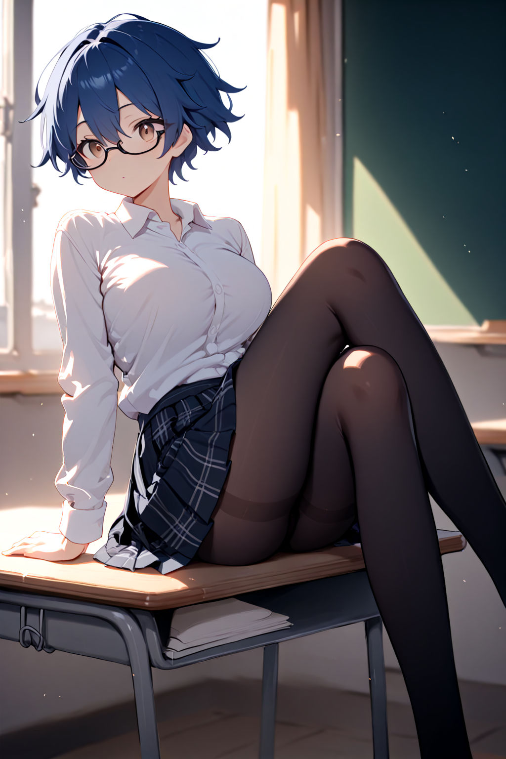 サンプル画像1:巨乳の委員長に誘われて(性活と性春) [d_608242]