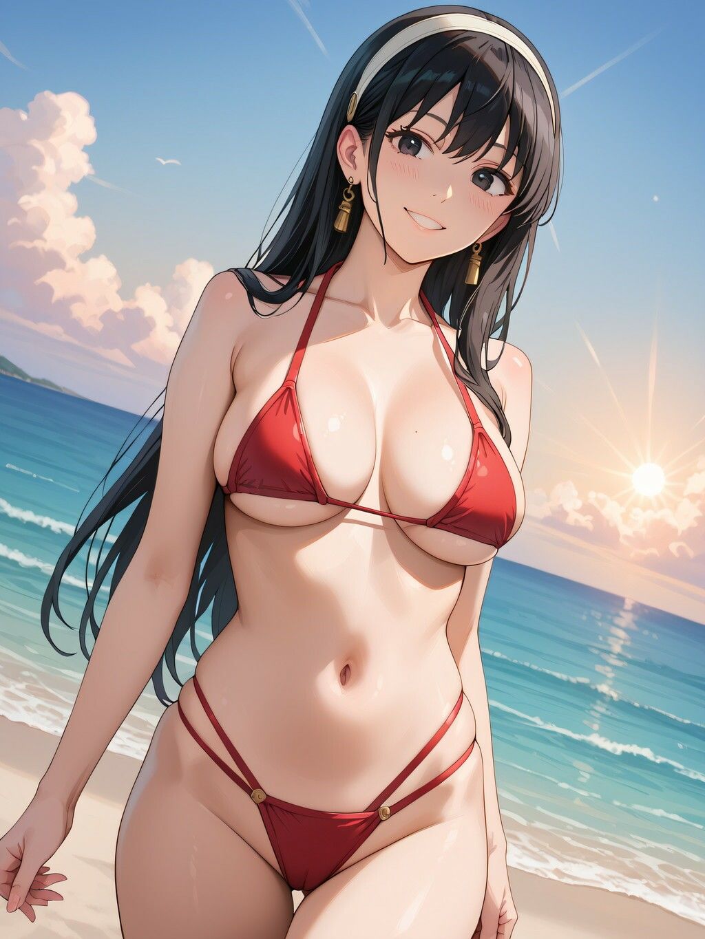 サンプル画像1:ヨ◯・フォー◯ャーのえちえちビーチ(AIれんず) [d_608402]