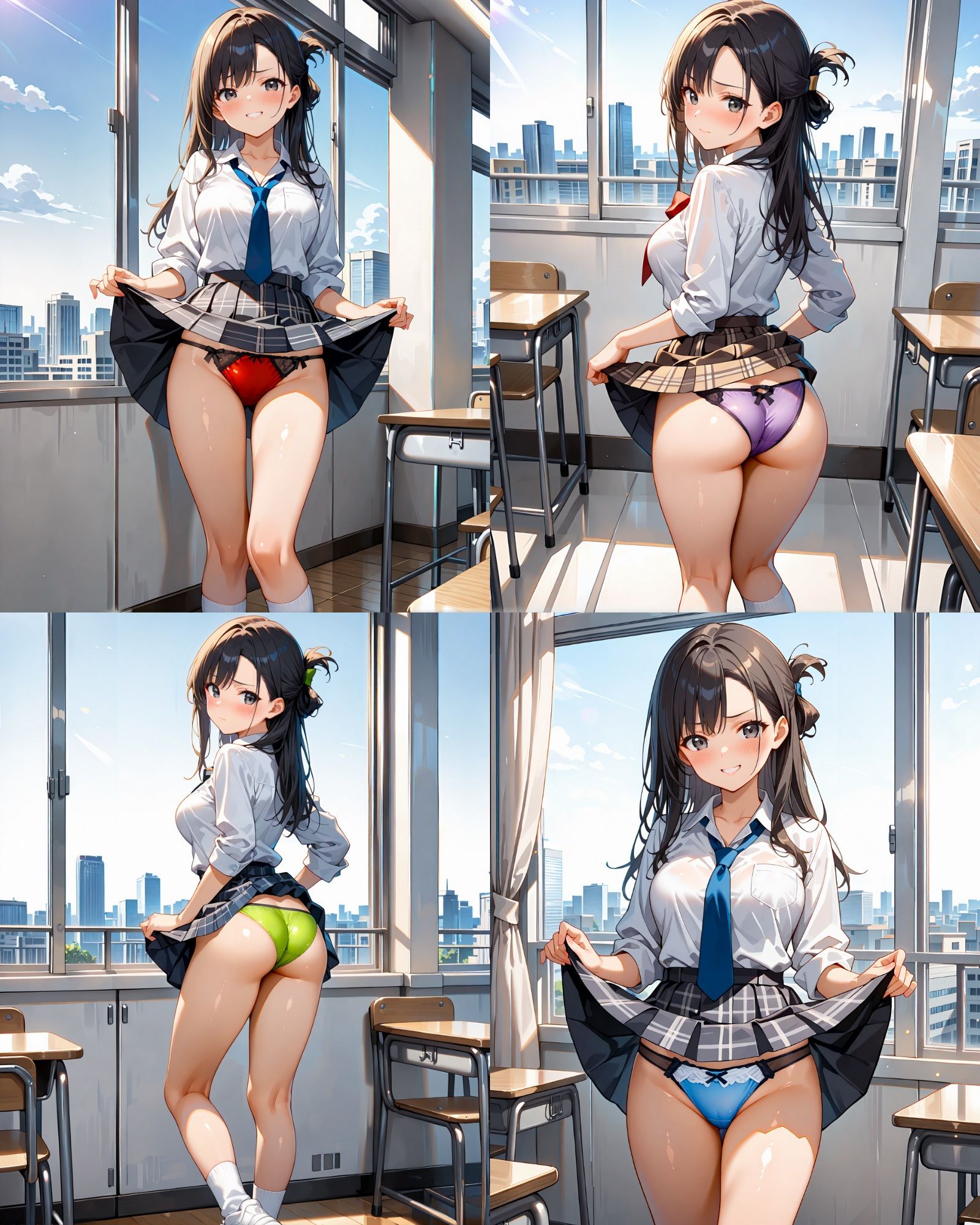 パンツをみせる in Class room(パンチライラスト集) 画像2
