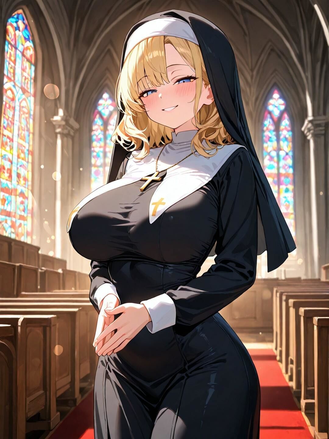 爆乳淫乱シスター肉棒堕ち1