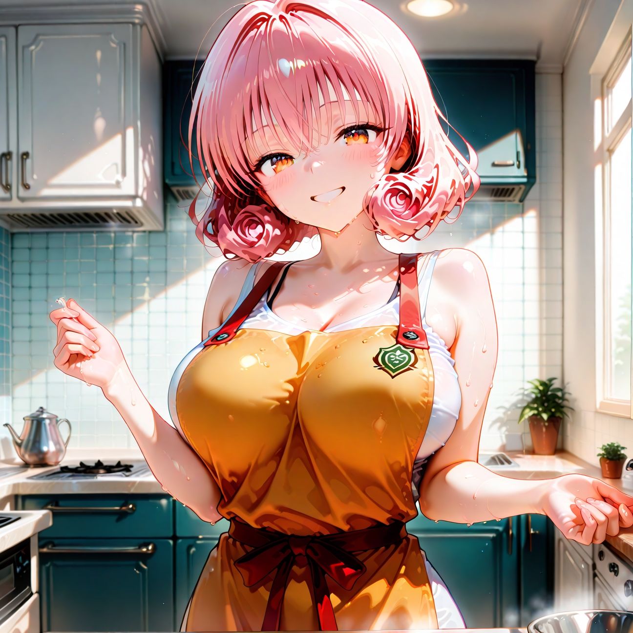【Part1】裸エプロン新妻JKの誘惑 画像1
