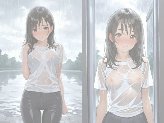 サンプル画像3:びしょ濡れ美女図鑑 ＃4 Tシャツ編(ももいろクレヨン) [d_608585]
