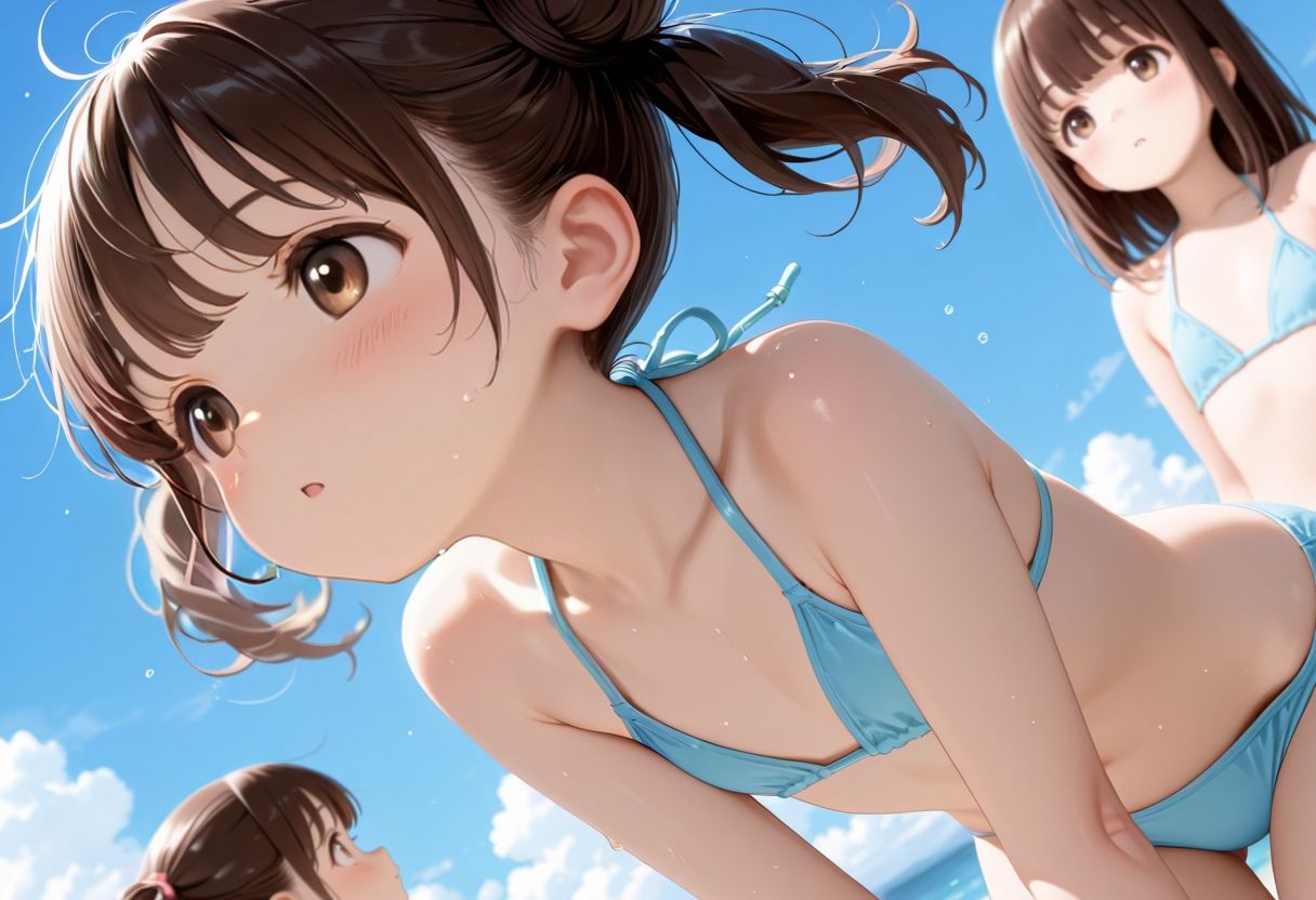 ビキニ少女を脱がしてぷにまんに中出し-1