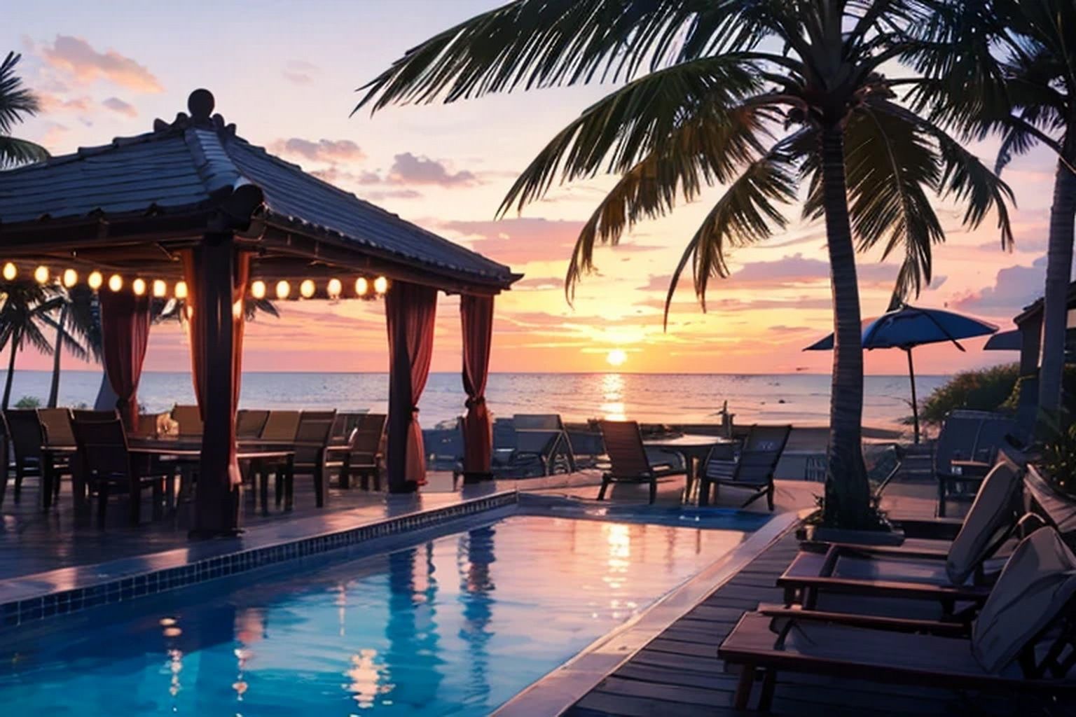 サンプル画像1:ビーチリゾート  背景素材(豊川内角) [d_608747]