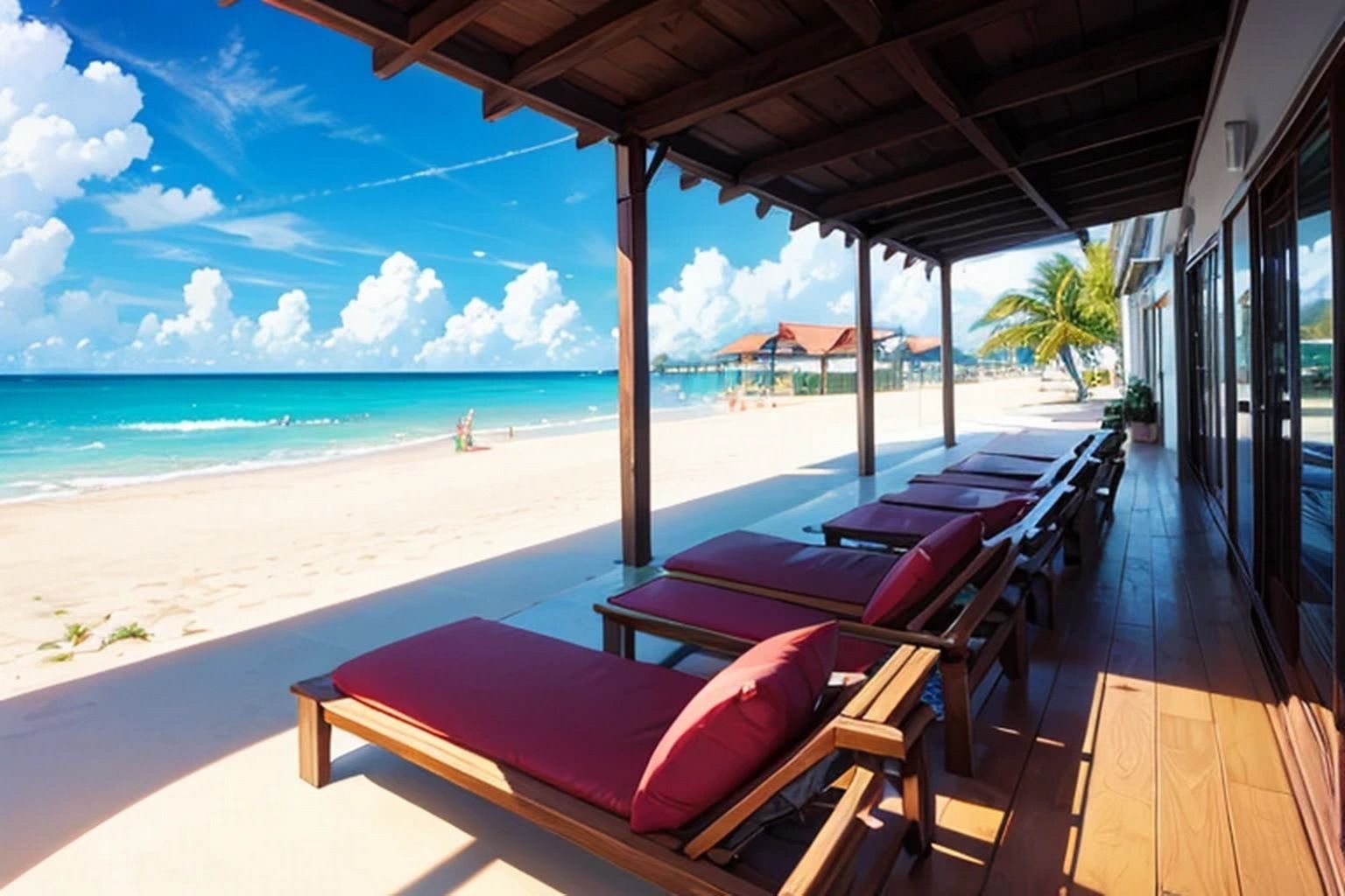 サンプル画像3:ビーチリゾート  背景素材(豊川内角) [d_608747]