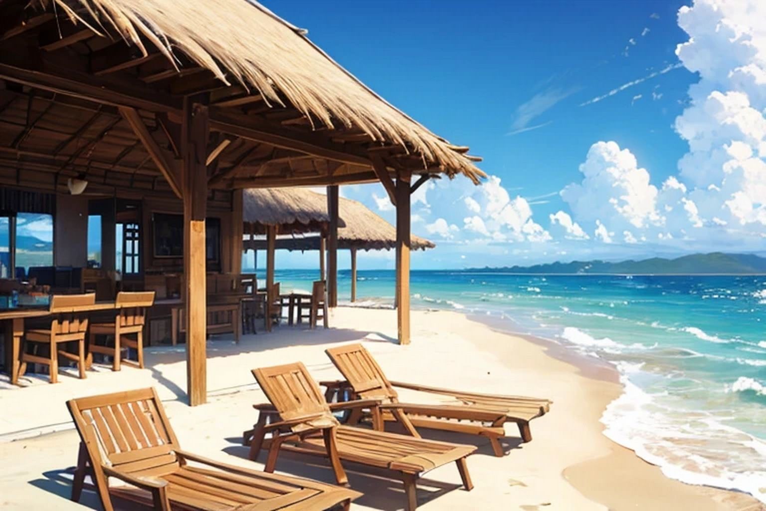 サンプル画像4:ビーチリゾート  背景素材(豊川内角) [d_608747]