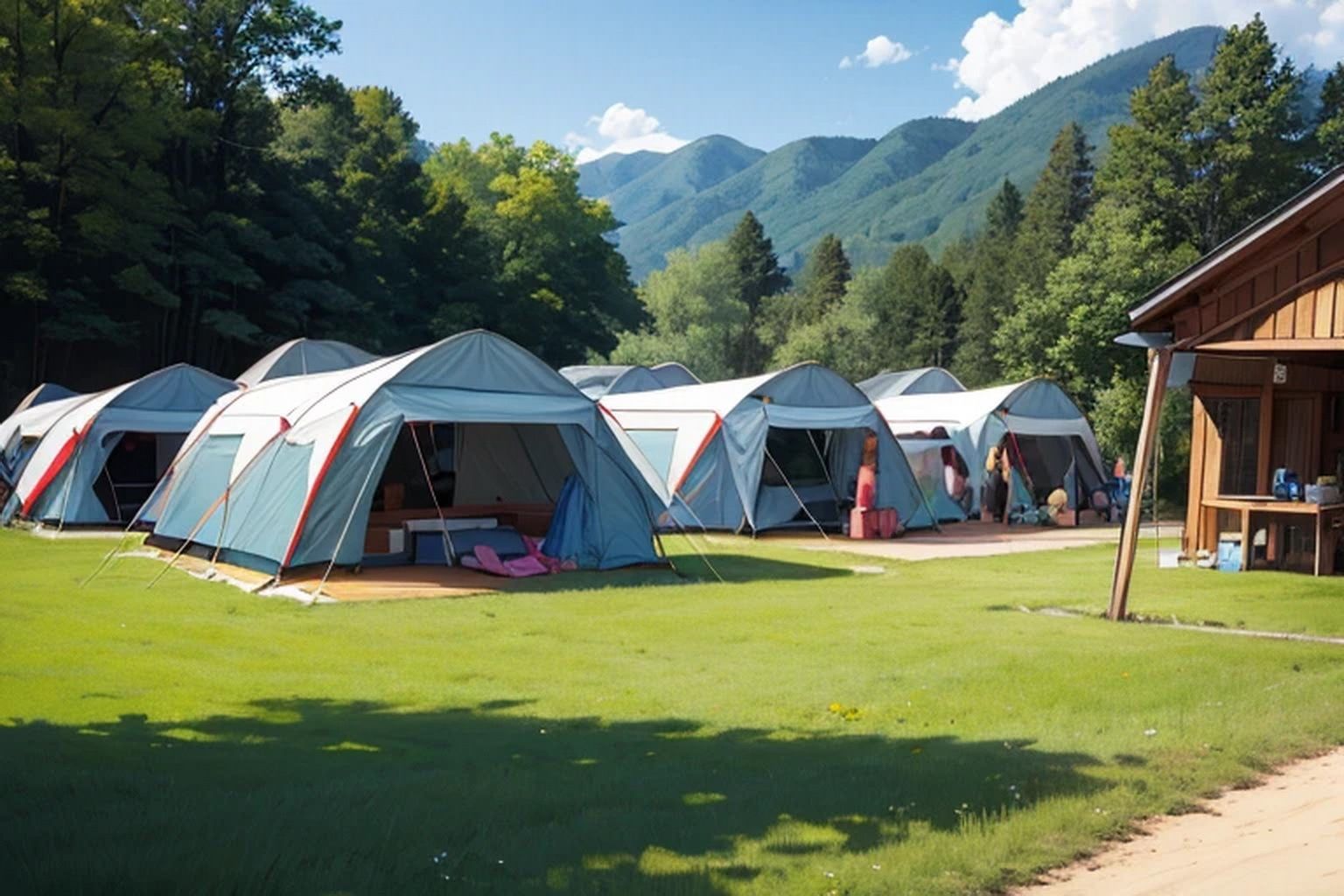 サンプル画像1:サマーキャンプ  背景素材(豊川内角) [d_608780]