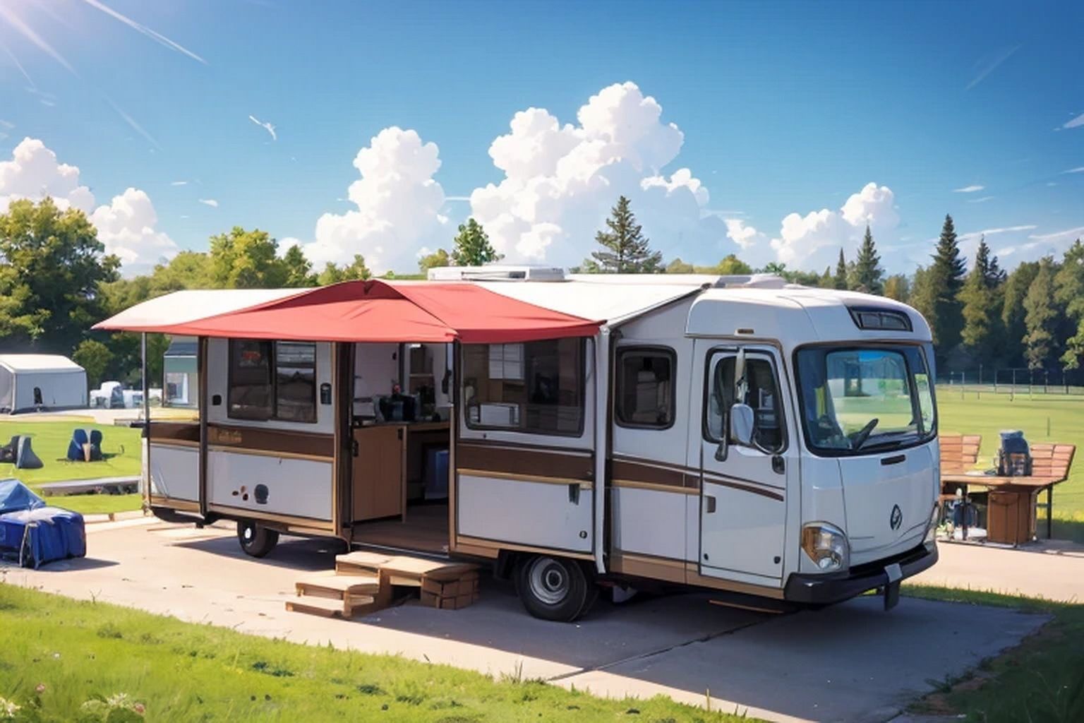 サンプル画像2:サマーキャンプ  背景素材(豊川内角) [d_608780]