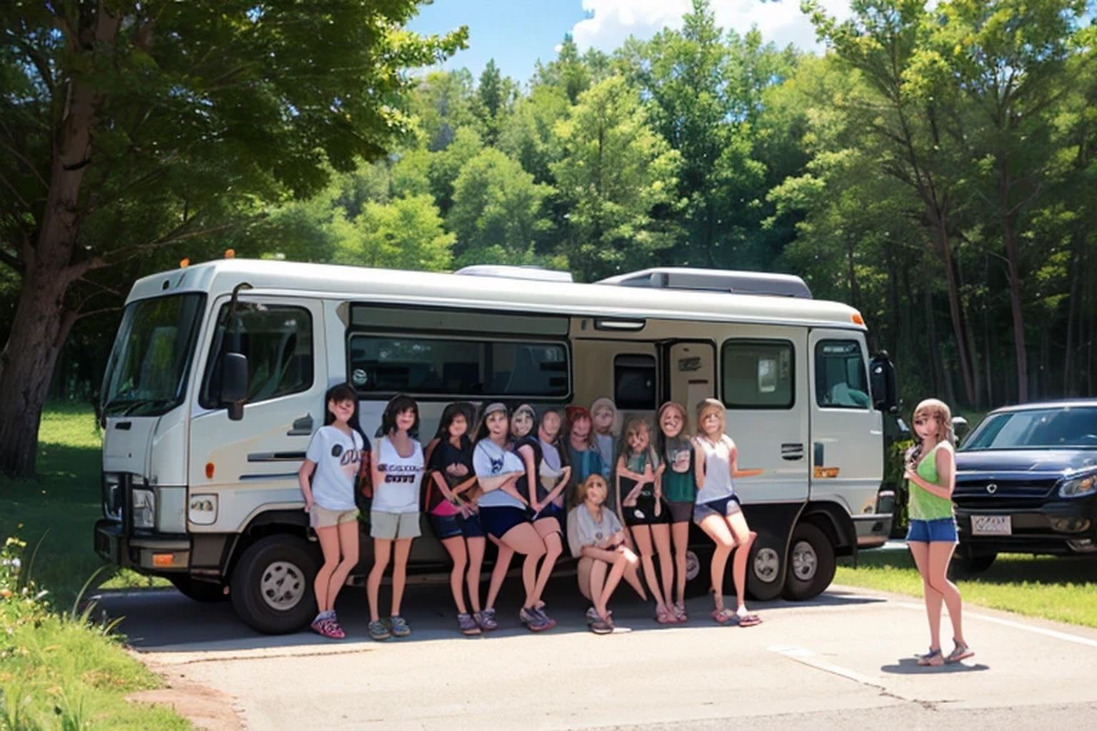 サンプル画像5:サマーキャンプ  背景素材(豊川内角) [d_608780]