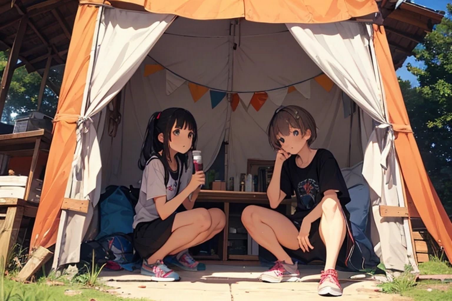 サンプル画像6:サマーキャンプ  背景素材(豊川内角) [d_608780]