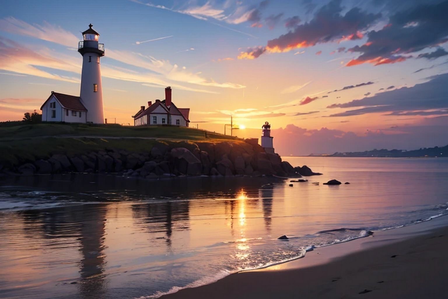 サンプル画像2:灯台  背景素材(豊川内角) [d_608781]