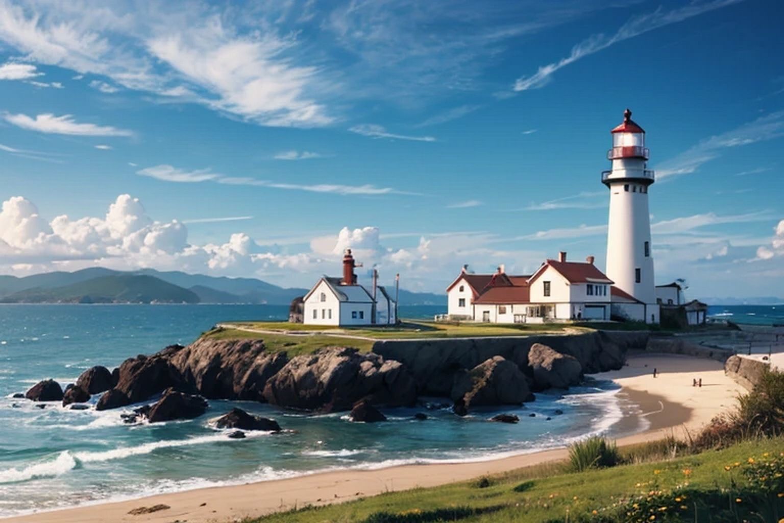 サンプル画像4:灯台  背景素材(豊川内角) [d_608781]