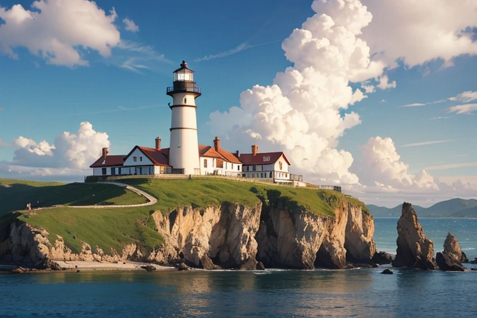 サンプル画像6:灯台  背景素材(豊川内角) [d_608781]