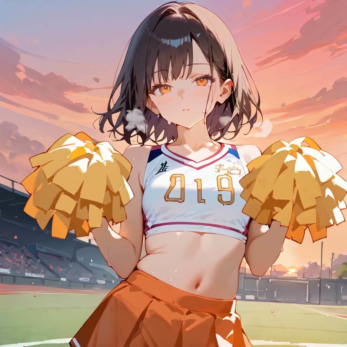 夕焼けのチアの輝く肌に我慢できない！170枚 ふりふりくん エロ画像11