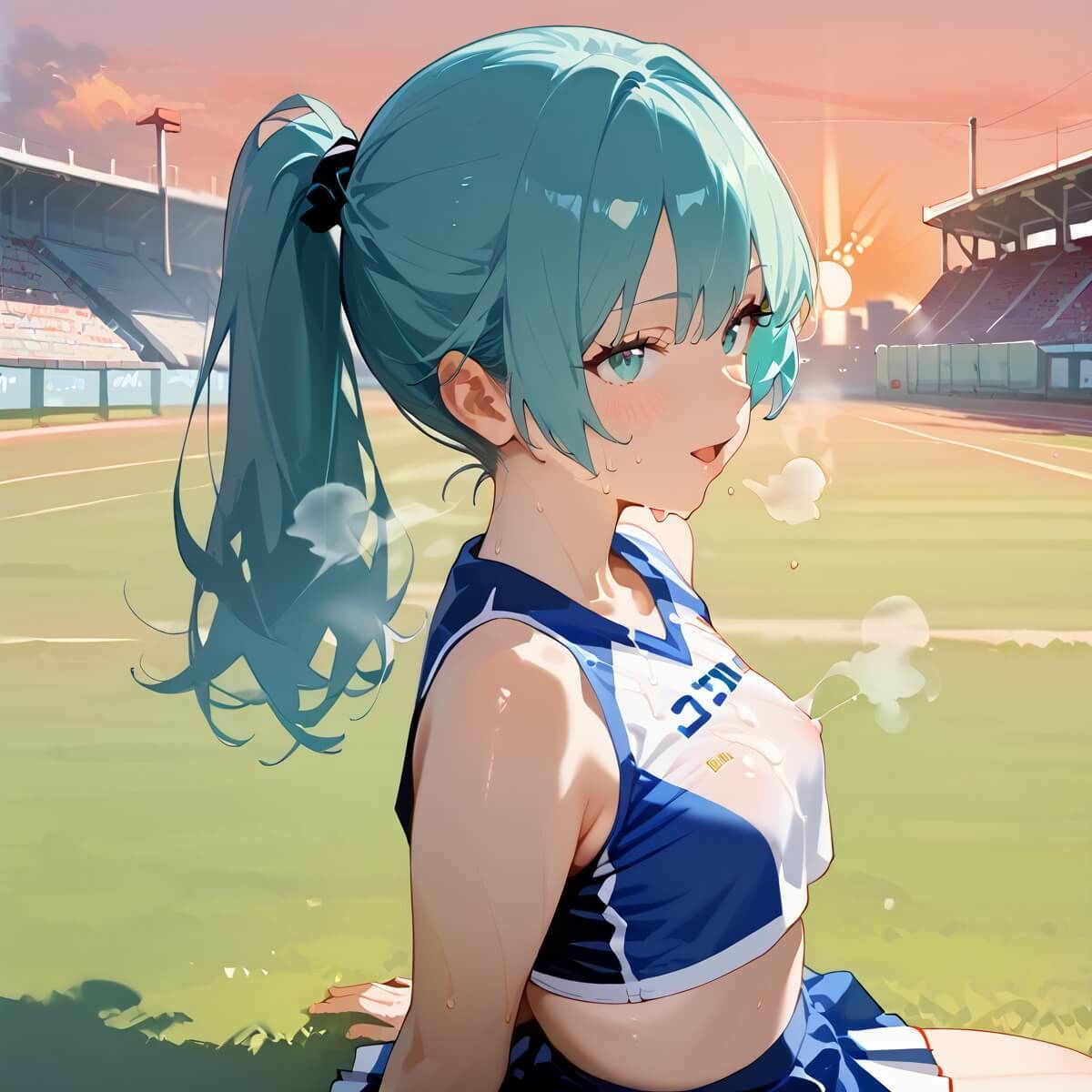 夕焼けのチアの輝く肌に我慢できない4！170枚10