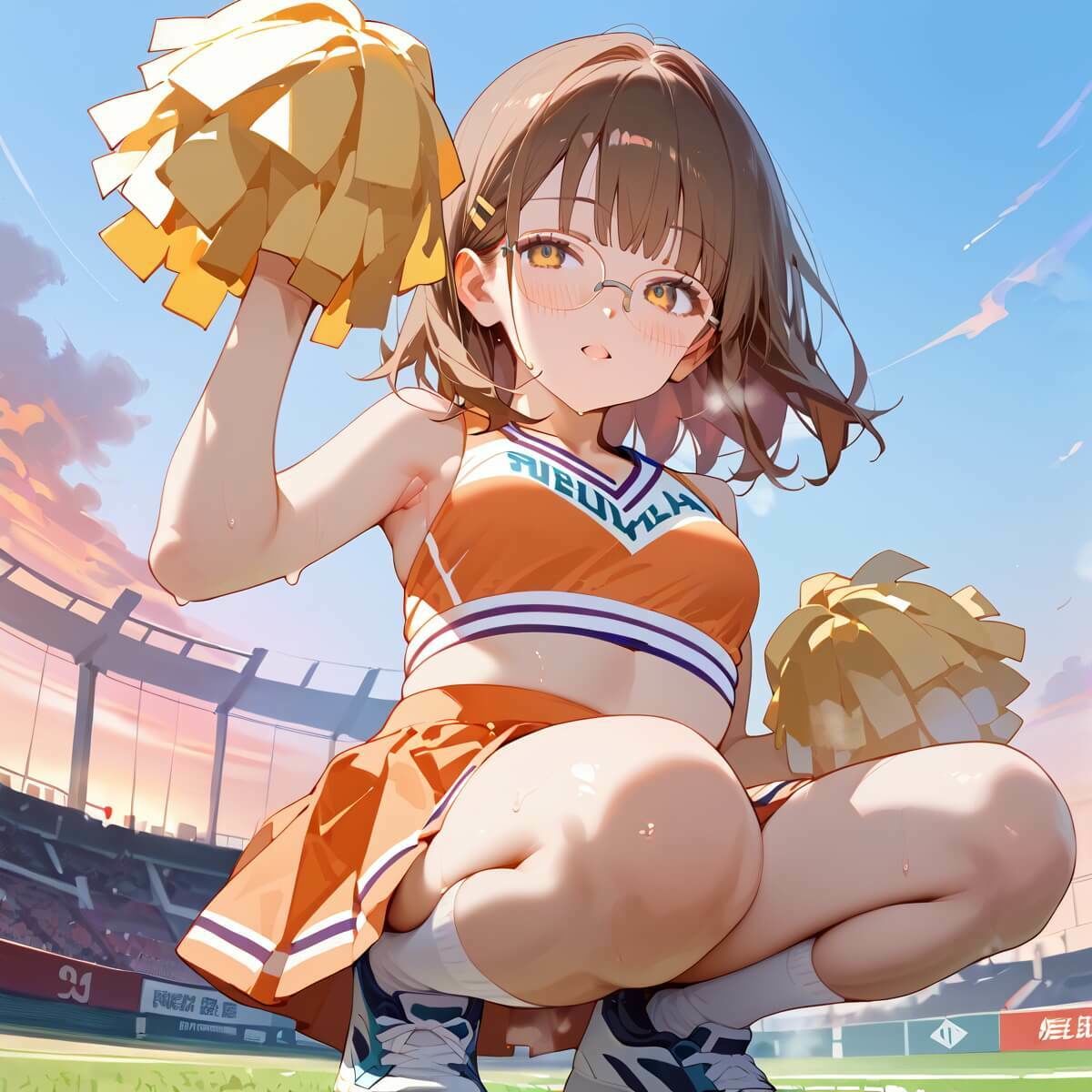 夕焼けのチアの輝く肌に我慢できない5！170枚 ふりふりくん エロ画像2