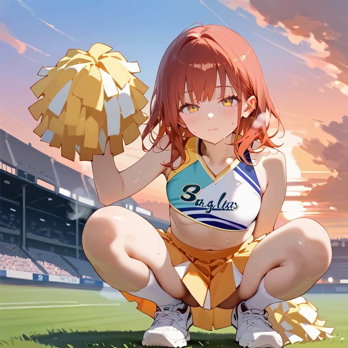夕焼けのチアの輝く肌に我慢できない5！170枚 ふりふりくん エロ画像9