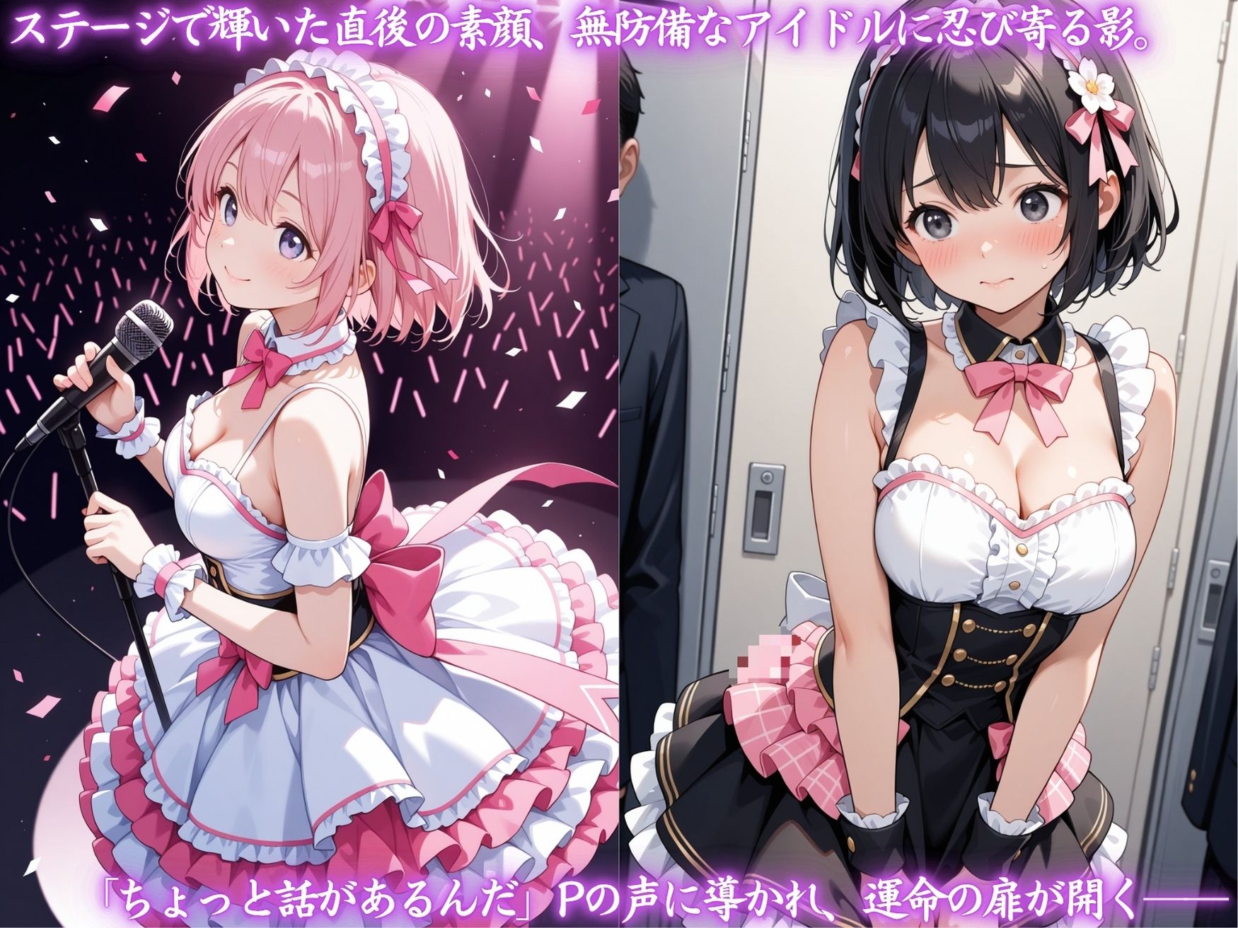 サンプル画像2:巨乳アイドルへの搾乳調教記録:変態Pの触手で母乳体質に改造されました。(りんりんあーと@アブノーマルのお部屋) [d_608913]