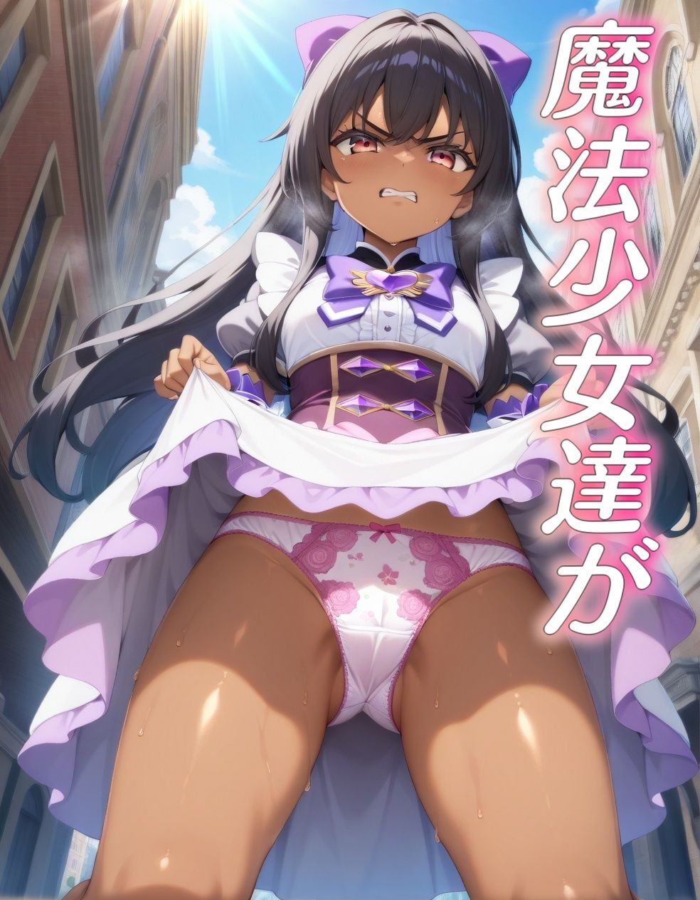 サンプル画像1:嫌な顔でパンツ見せてくる魔法少女(AIパンツ部) [d_609076]