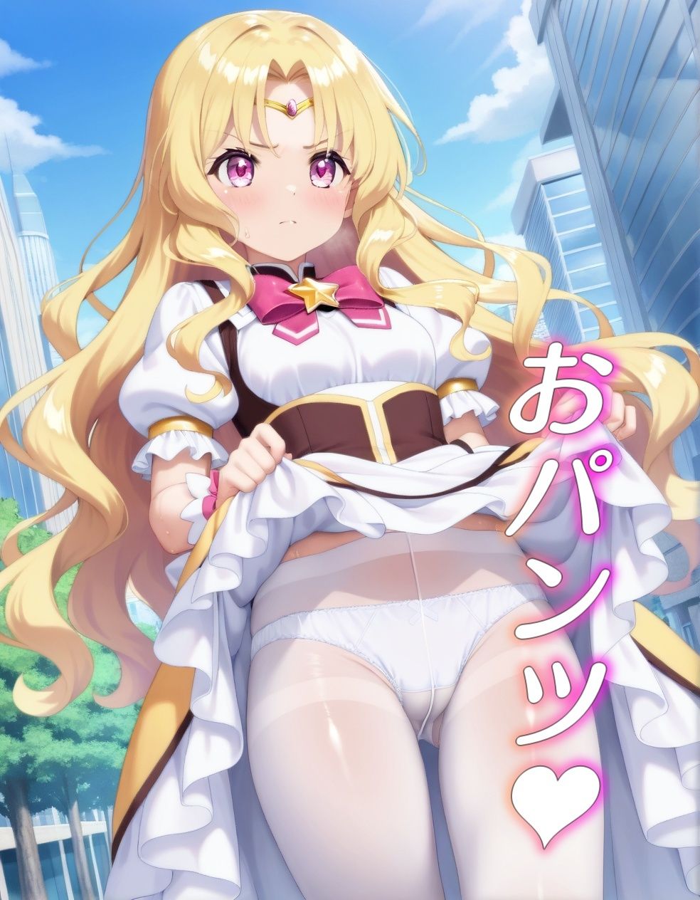 サンプル画像3:嫌な顔でパンツ見せてくる魔法少女(AIパンツ部) [d_609076]