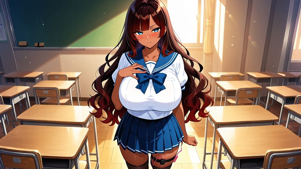 サンプル画像5:爆乳薄紫髪＆褐色グラドルが媚薬で種付け撮影会【450枚】【4K】(御一堂) [d_609117]