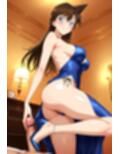 毛〇蘭  セクシースリットドレスとハイヒールで足コキとエッチ