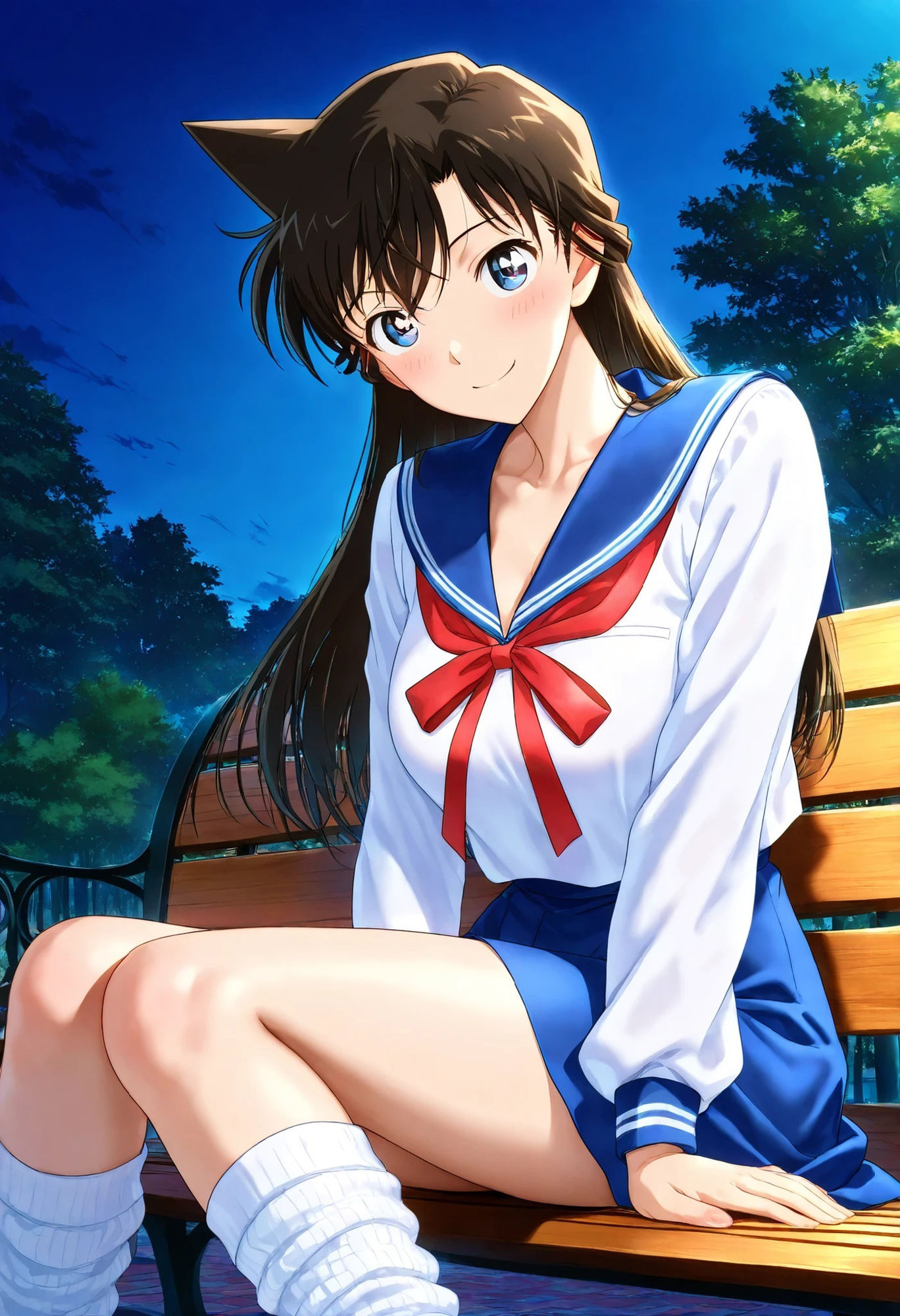 サンプル画像5:毛〇蘭  セーラー服とルーズソックスでえっち(HKMアート) [d_609490]