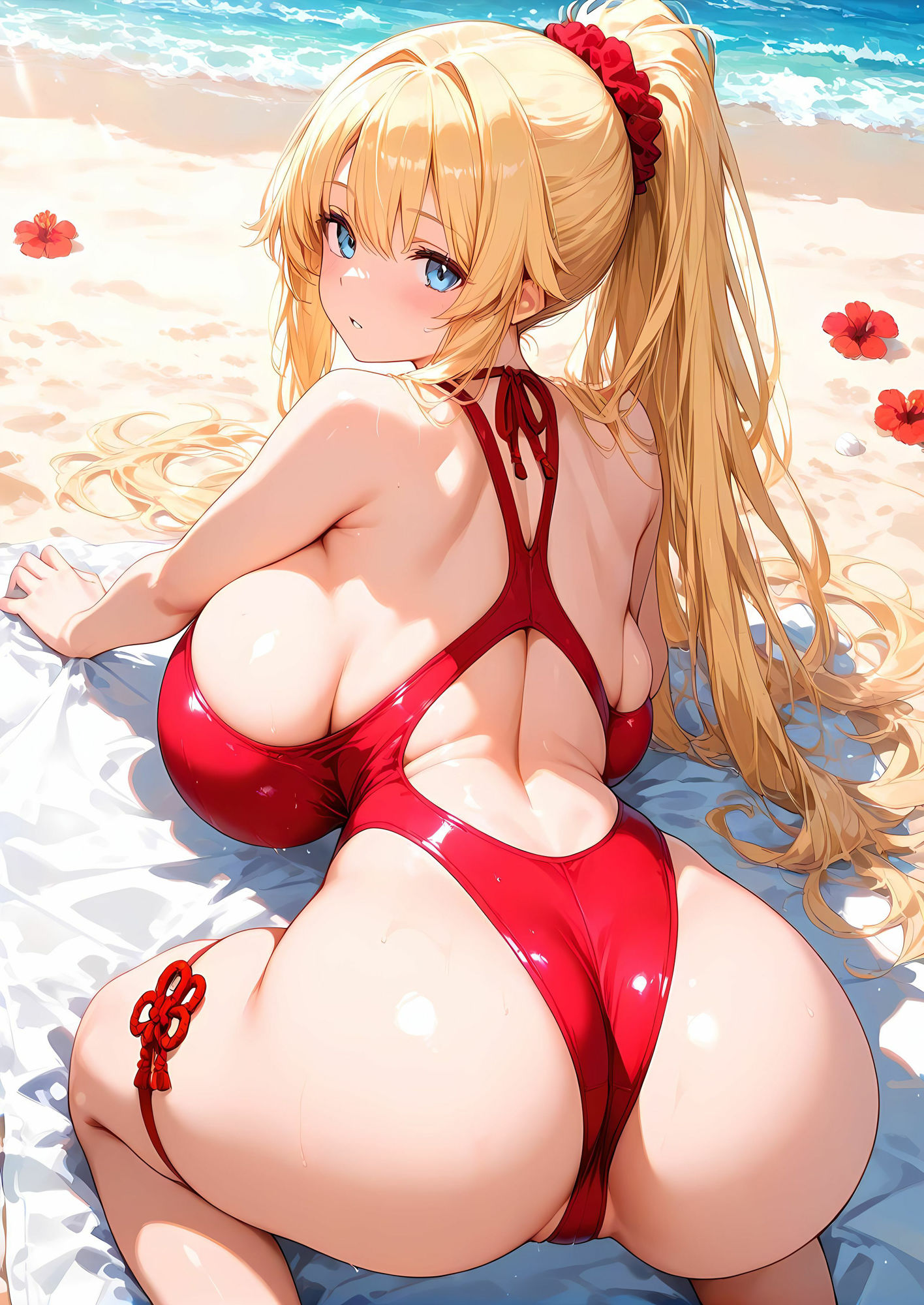 爆乳水着と真夏の誘惑 画像1