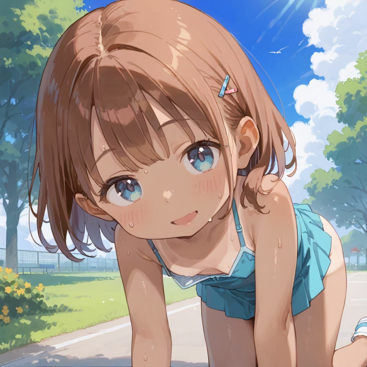 好奇心旺盛すぎるド田舎のこんがりちっぱい娘が食べ放題!018
