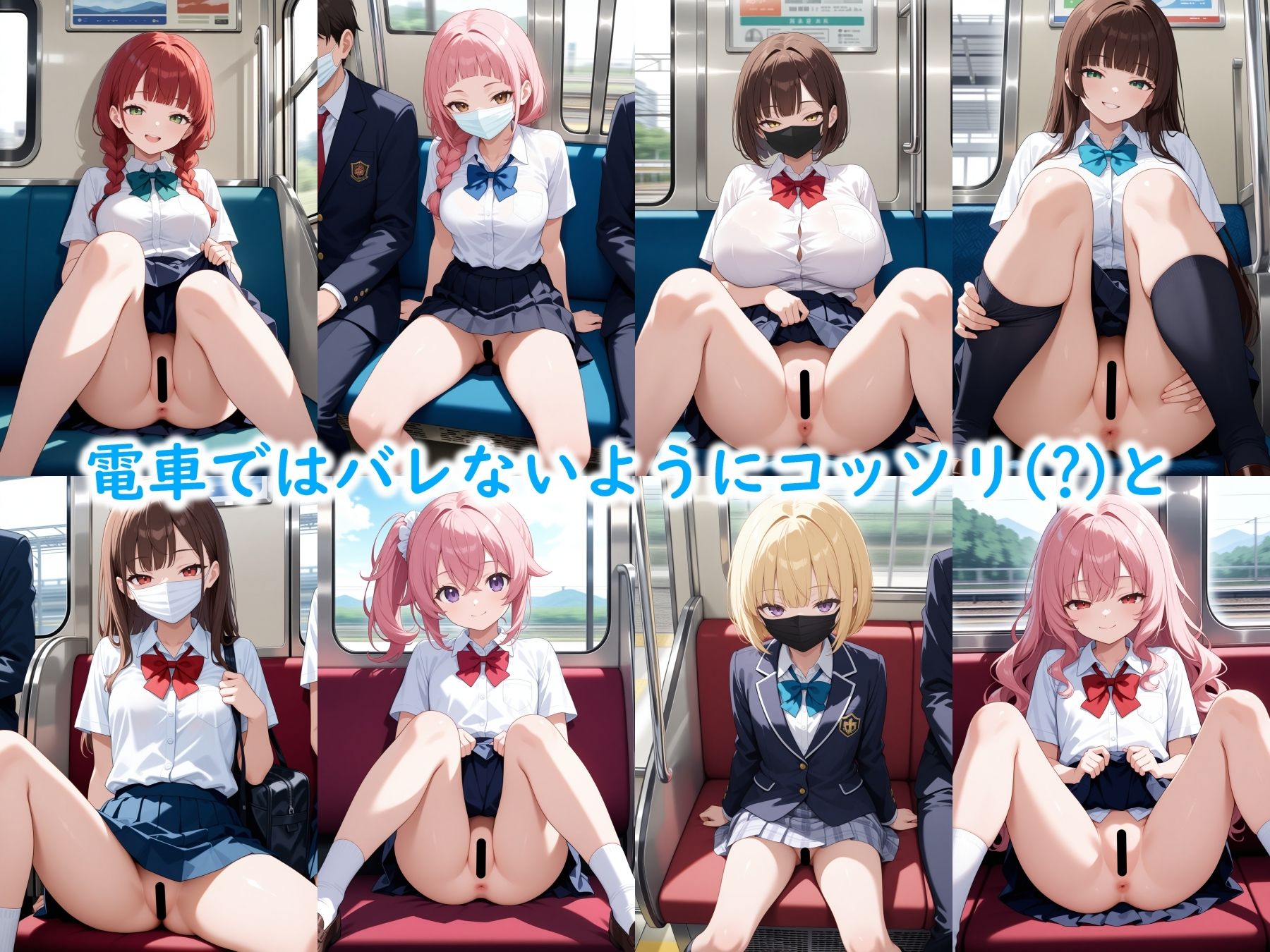 サンプル画像3:すじっ娘たちの誘惑〈陰毛なしVer.〉(AI画商) [d_609666]