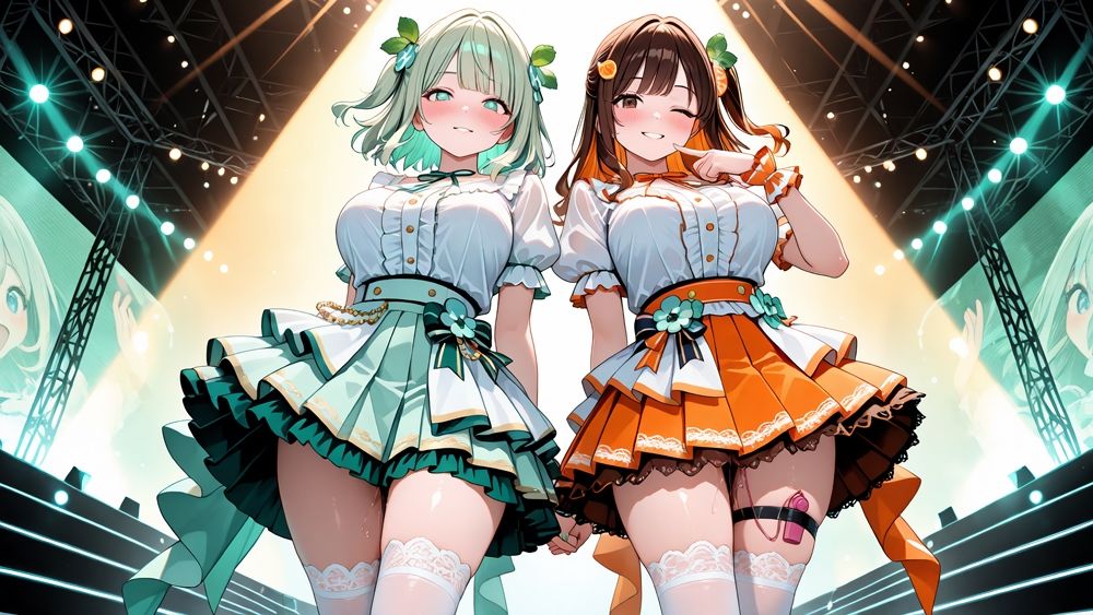 サンプル画像2:爆乳異色ツインアイドルの衣装ズラしハメ撮り【4K】【FANZA専売】(御一堂) [d_609709]