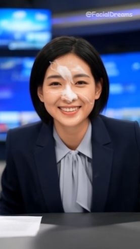 サンプル画像5:顔射後の余韻 – ニュースキャスター編 Vol.2(FacialDreams) [d_609749]