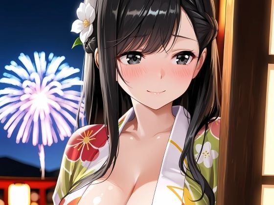 巨乳な彼女と浴衣デートしていたら我慢できず本気SEXしてしまう話。 画像1