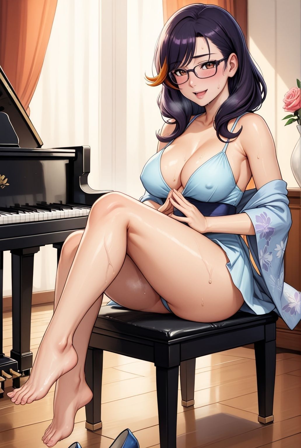 サンプル画像2:熟れた音色と裸足の誘惑 〜ピアノ室の若熟女人妻教師〜(快楽熟女人妻クラブ) [d_610196]