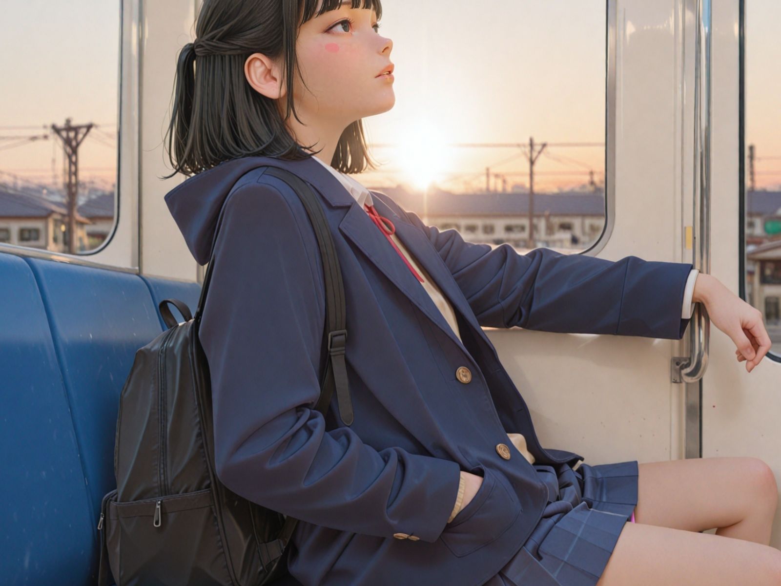 電車露出女子校生 画像2