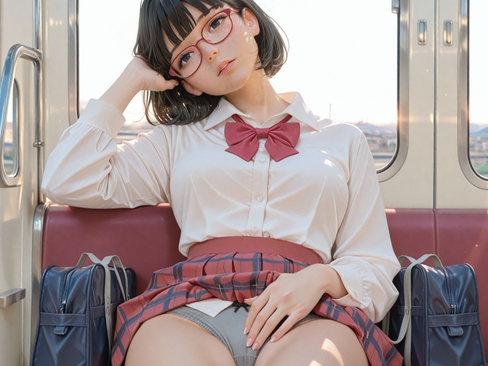 サンプル画像3:電車露出女子校生(焼きたてチェリーパイ) [d_610198]