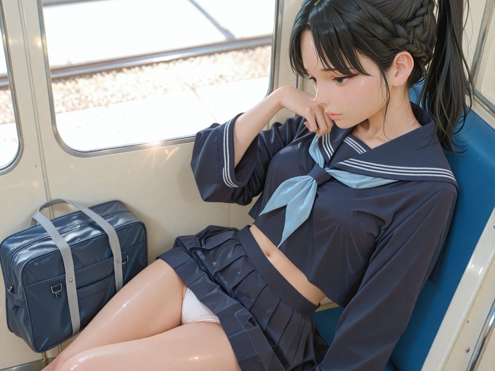 サンプル画像6:電車露出女子校生(焼きたてチェリーパイ) [d_610198]