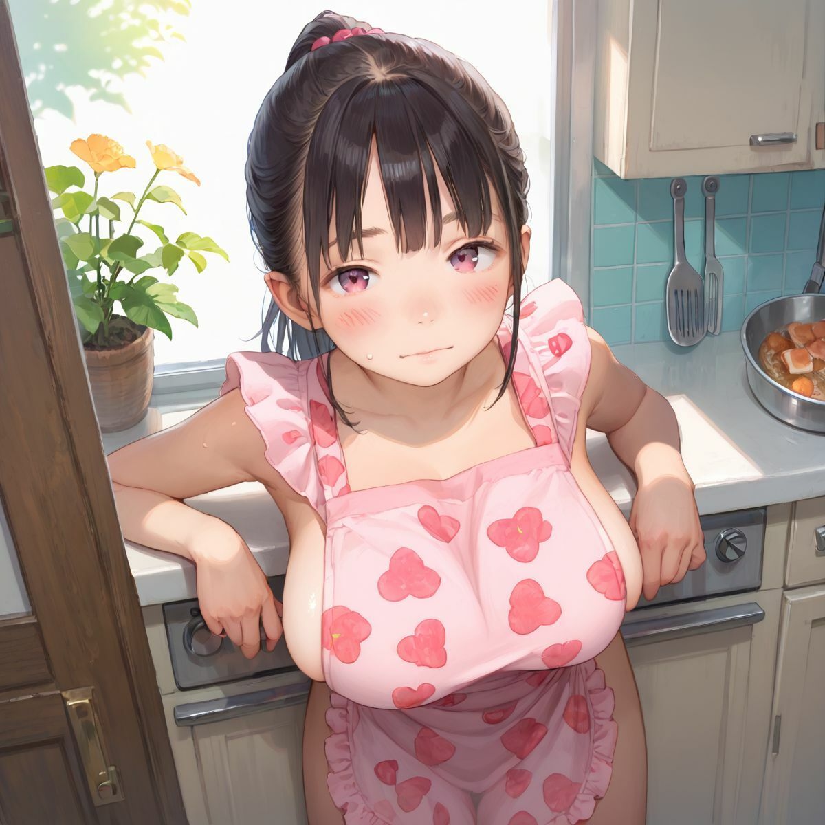 サンプル画像2:束縛//裸エプロンJKの誘惑っ！01(みかさ屋) [d_610367]