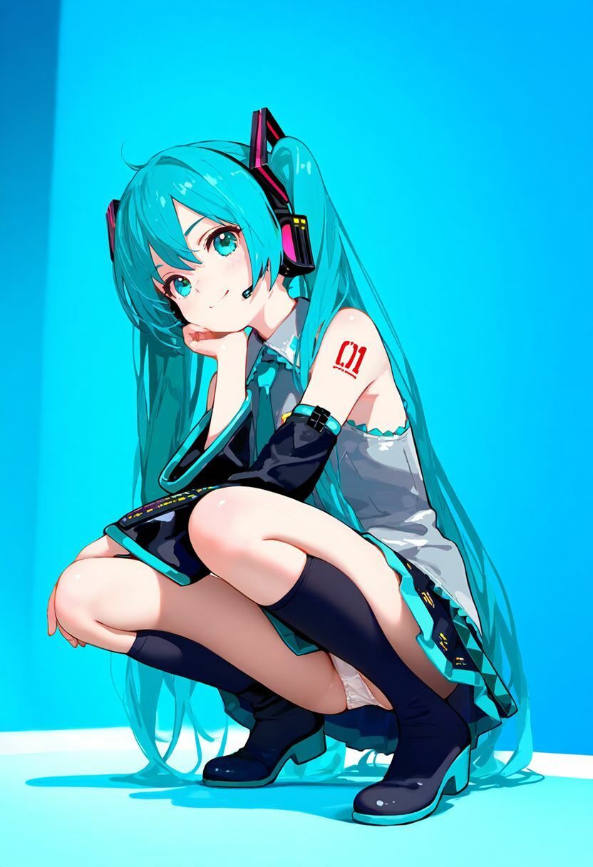 サンプル画像3:初音ミク 大量ぱんつ(ちゅりのAI研究所 おぱんつ分室) [d_610393]