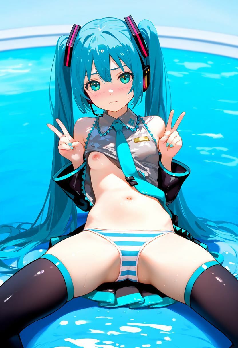 サンプル画像4:初音ミク 大量ぱんつ(ちゅりのAI研究所 おぱんつ分室) [d_610393]