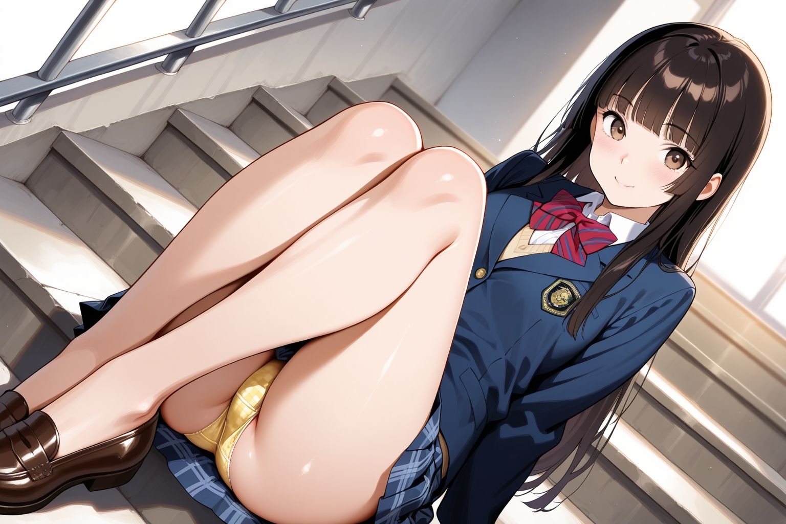 見せつけガールズ☆階段すわり編  姫カットVer 画像8