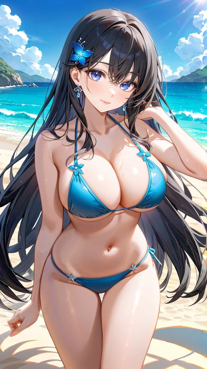 黒髪美女とリゾートデート 美結1 画像1