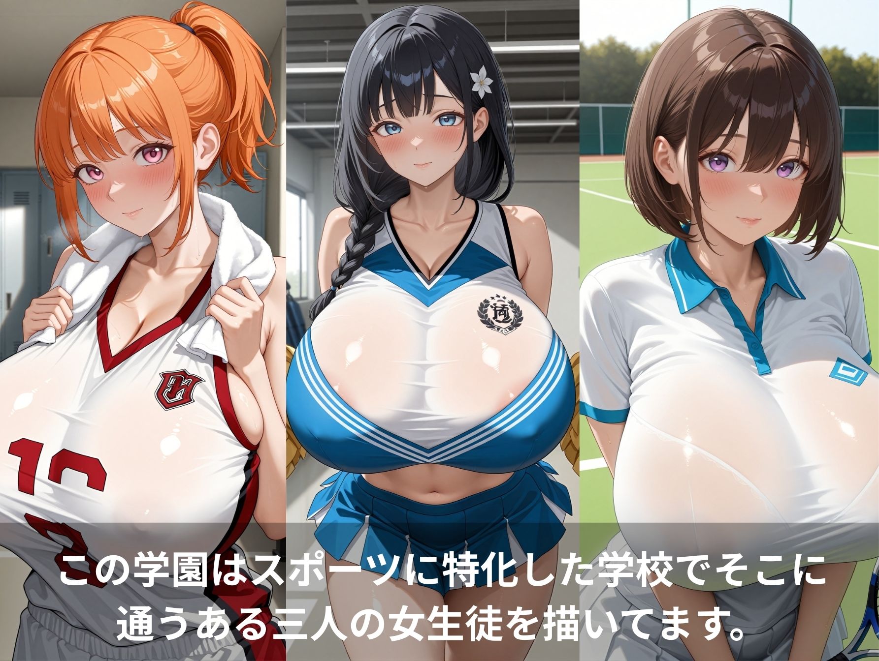 サンプル画像2:爆乳スポーツ女子のちょっとえっちな学園性活2(（株）zou乳業) [d_610744]