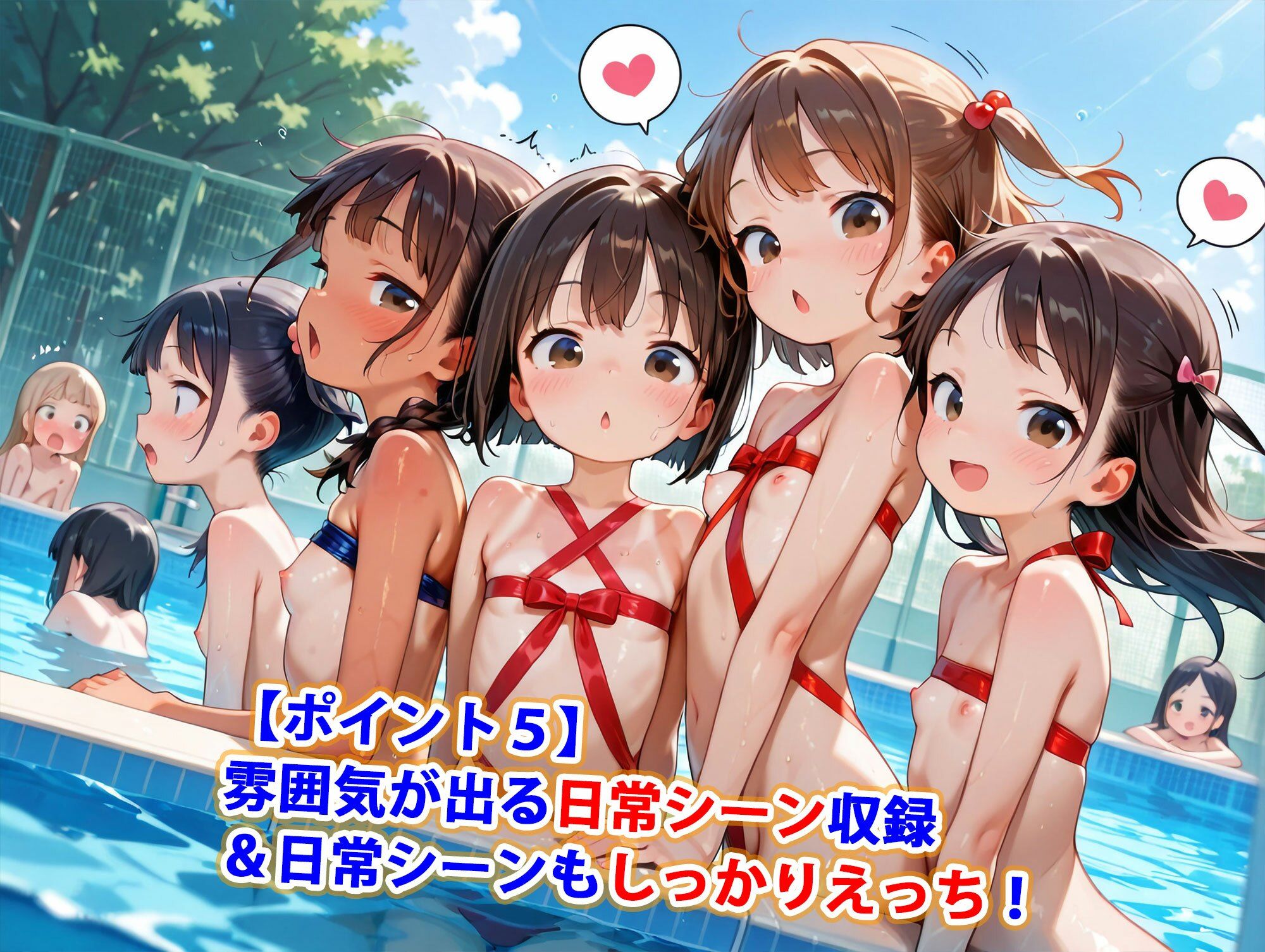 ロリ少女裸リボン水着純ハーレム 半熟ひよこ専門街 エロ画像7