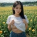 お花畑でおっぱいを露出するお姉さん（セリフなし  AI画像集）